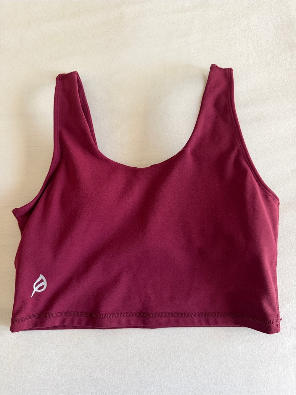P'tula Deep Maroon Sports Bra Crop Tank